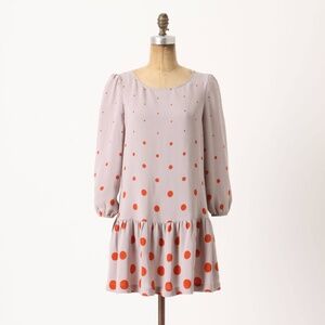 ANTHROPOLOGIE MEADOW RUE MINUTIAE DROPWAIST MINI DRESS SIZE 10